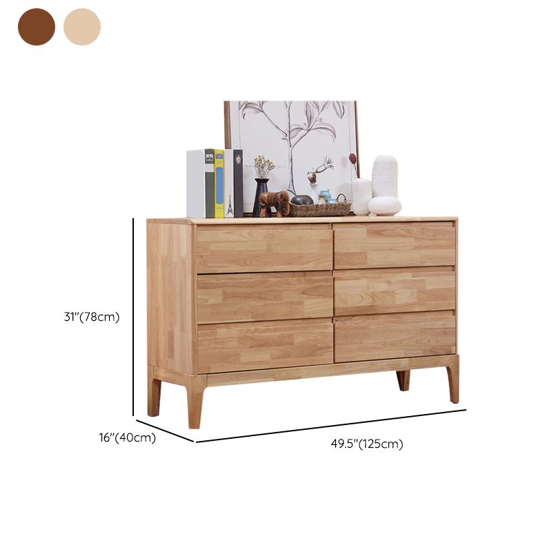 Contemporary Rubber Wood Storage Chest Bedroom Chest with Drawers