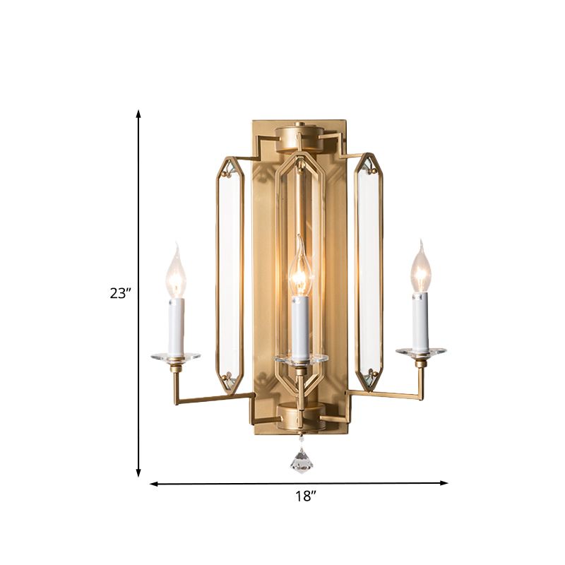 Gold Candle Design Wall SCONCE VINTAGE GEZICHTE CRYSTAL FINAL 3 LICHT DIDE ROOM MURE LICHTING IDEE
