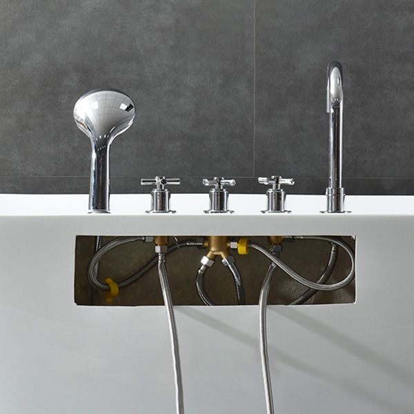Modern Antique Finish Bathtub Stand Alone Soaking Oval Bath Tub