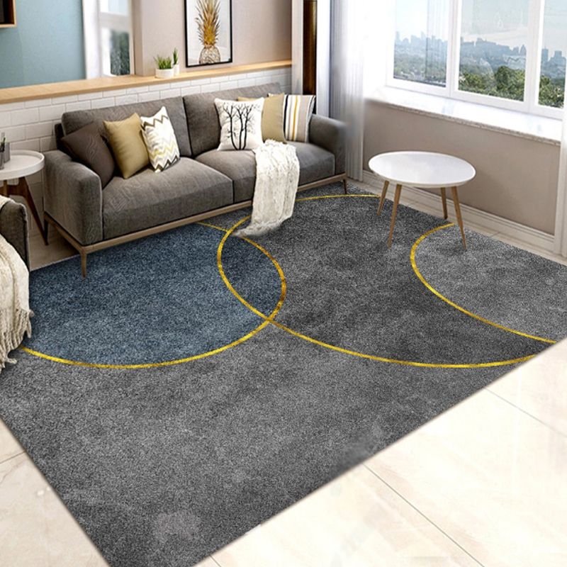 Stilvoller moderner Teppichfarbe Block Polyester Fläche Teppich Flecken widerstandsfähiger Teppich für Wohnkultur