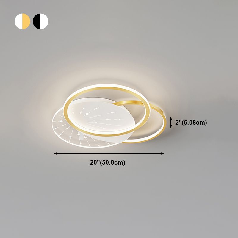 Fissili a soffitto a forma di geometria in stile moderno in metallo 2 luci montate a soffitto