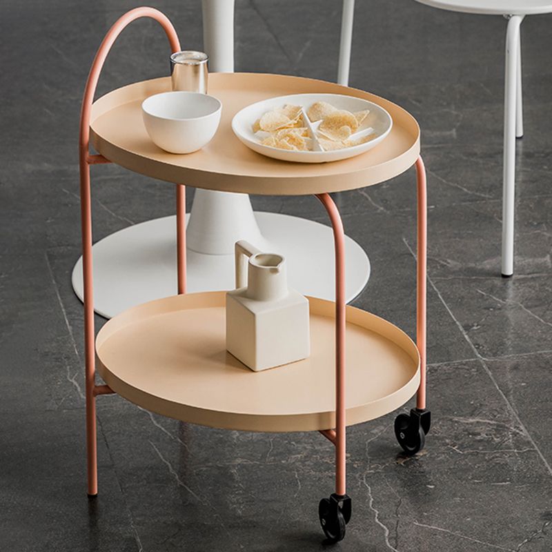 Metal Oval End Table Mid-Century Tray Top Corner Table for Living Room