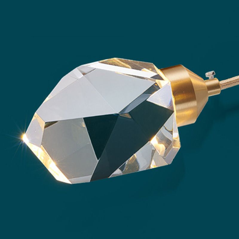 Contemporary Pendant Clear Crystal Hanging Ceiling Light for Spiral Stair