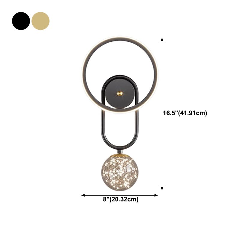 Modern Style Spherical Shape Wall Sconce Glass 2 Light Sconces for Living Room