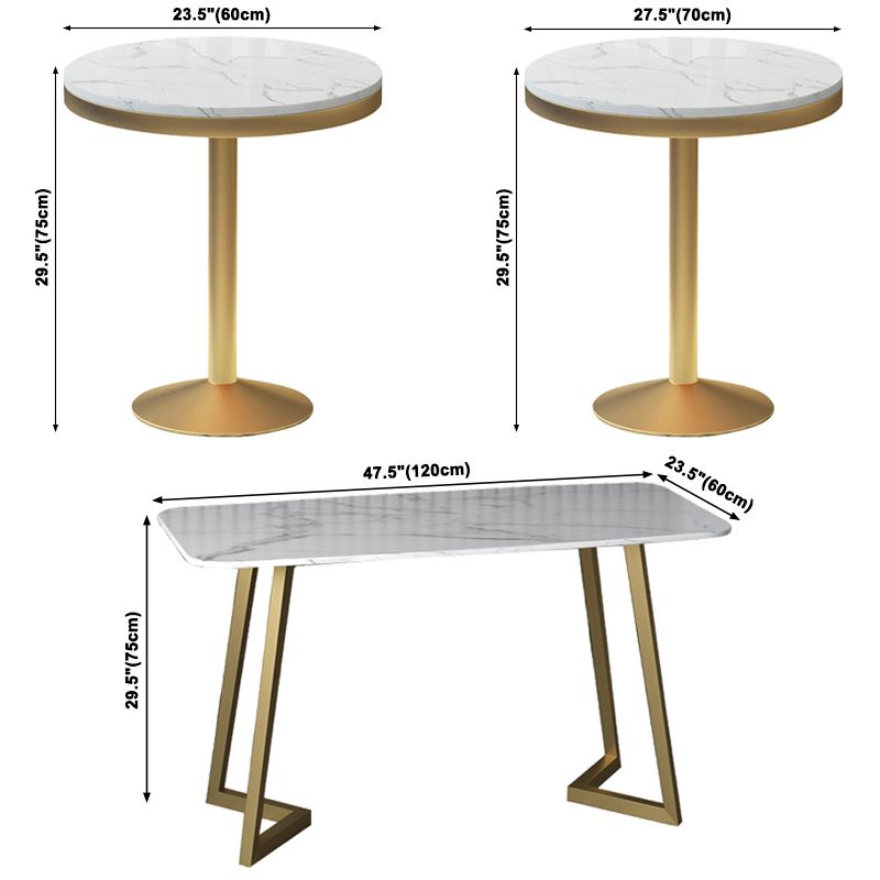 Round Dining Site Table Traditional Luxury Stone Dining Room Collection for Indoor