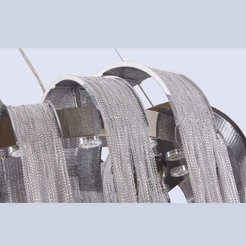 Chain Hanging Pendant Light Tassel Metal Chandelier Light for Dining Room Living Room