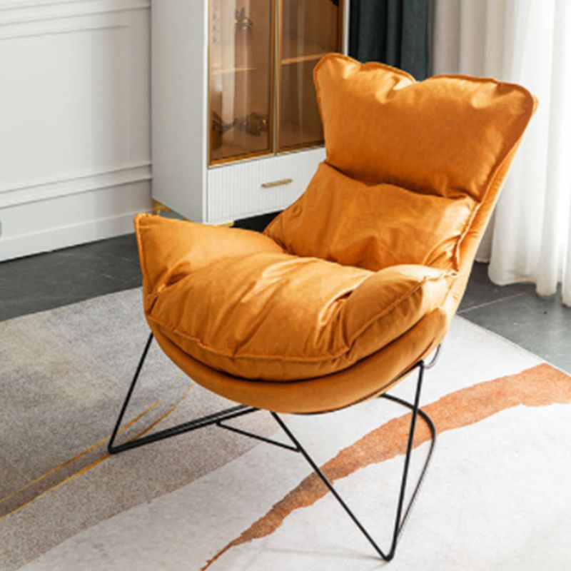 Solid Color Chair Armless Chair with Sewn Pillow Back for Living Room