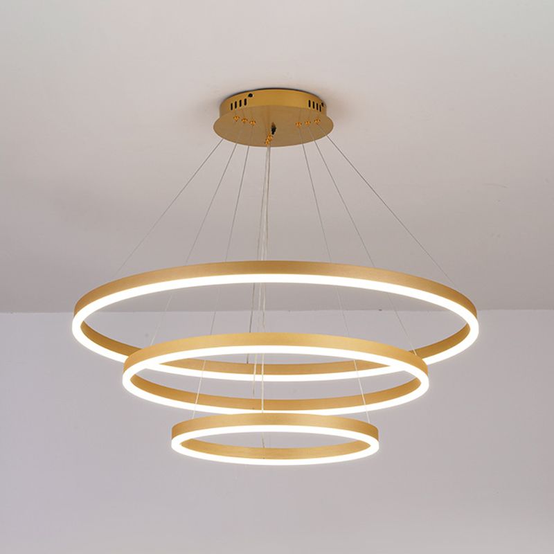 Anillo de 3 luces Luz de techo colgante de lámpara de lámpara de metal de estilo moderno