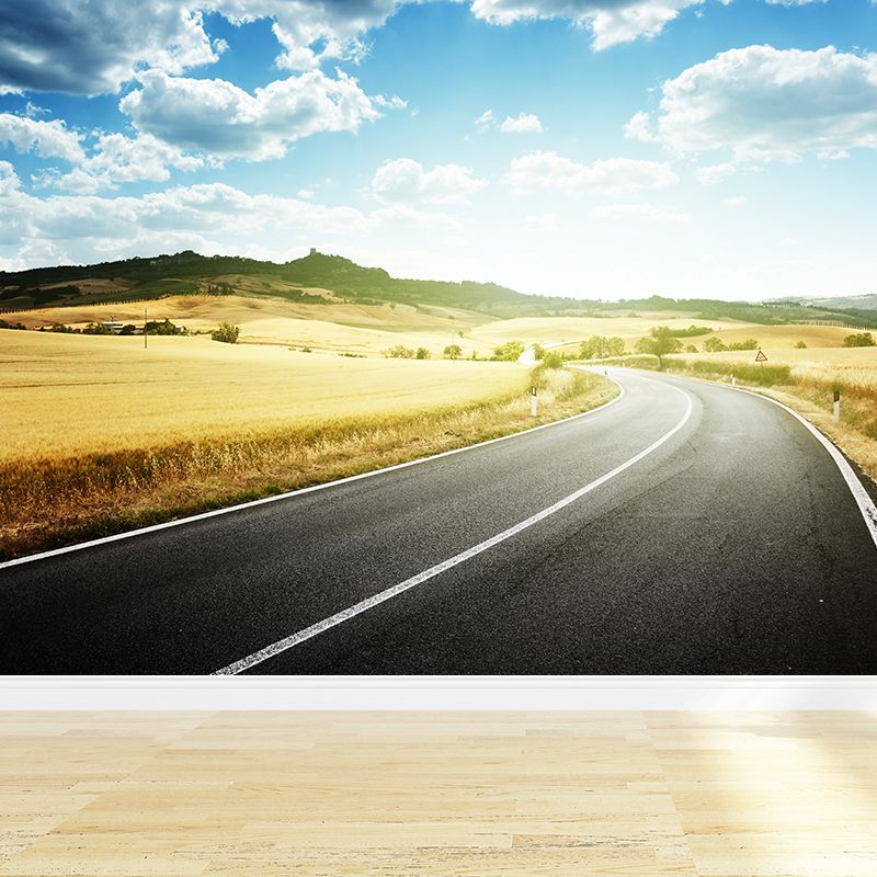 Extra Large Road Murale Couleur Pastel Art Mural Non Tissé pour Décoration Intérieure, Personnalisé