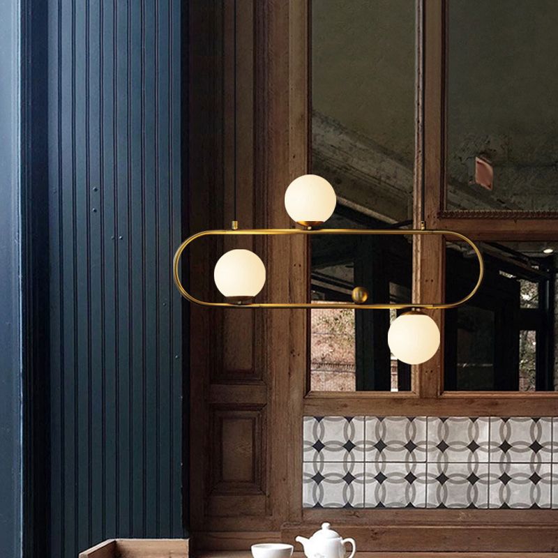 Industrial Kitchen Island Lighting Black/Golden Glass Shaded Ceiling Light