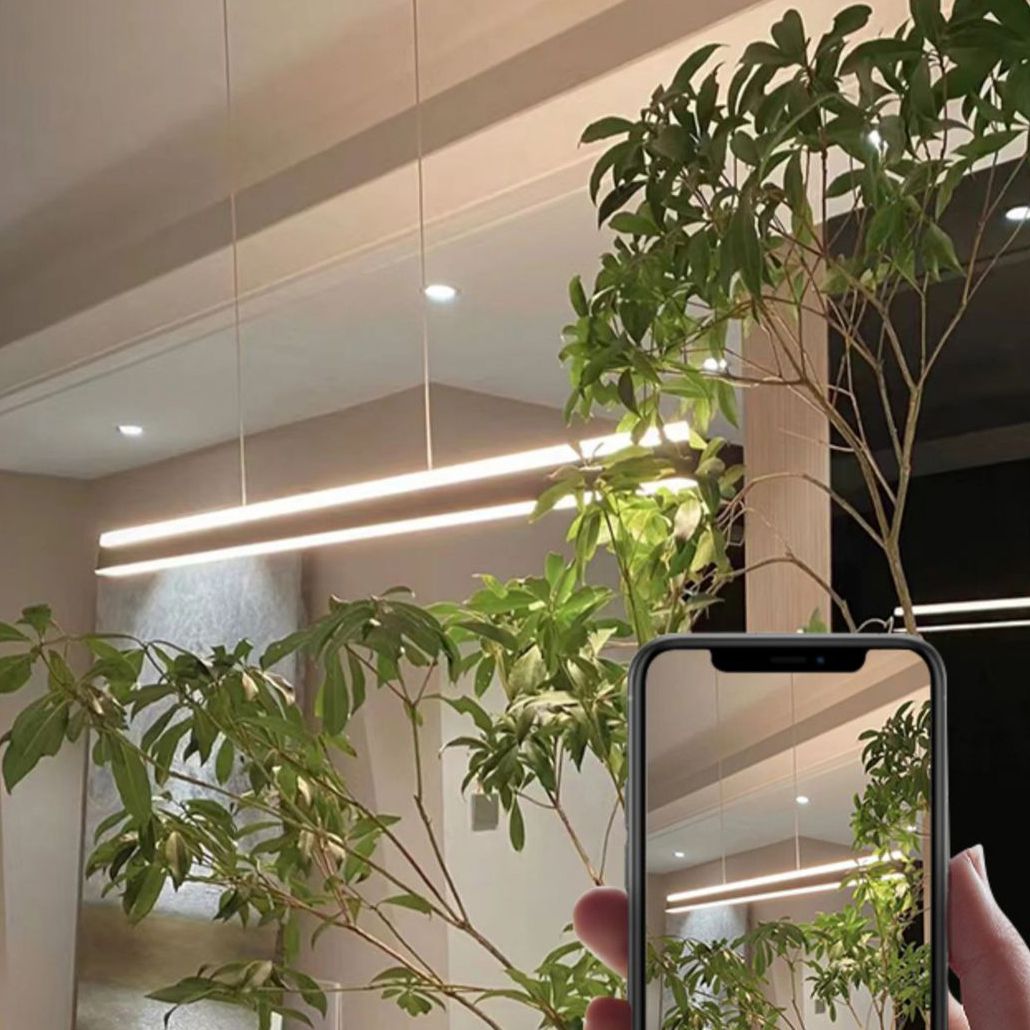 Modern Metal Island Light Strip 2 luces LED Island Colgante para comedor