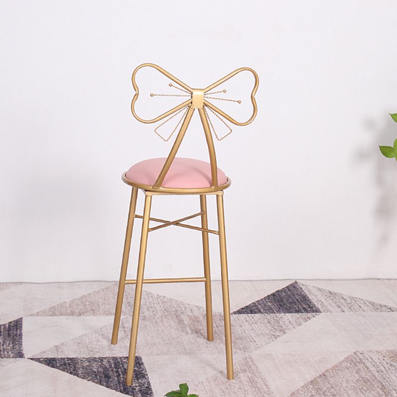 Indoor Upholstered Bar Stools Round Gold Base Scandinavian Counter Bar Stool
