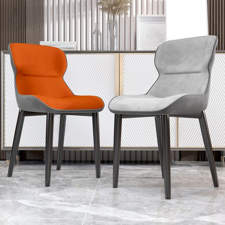 Chaise Parsons de style industriel, chaises de salle à manger sans accoudoirs avec pieds en métal