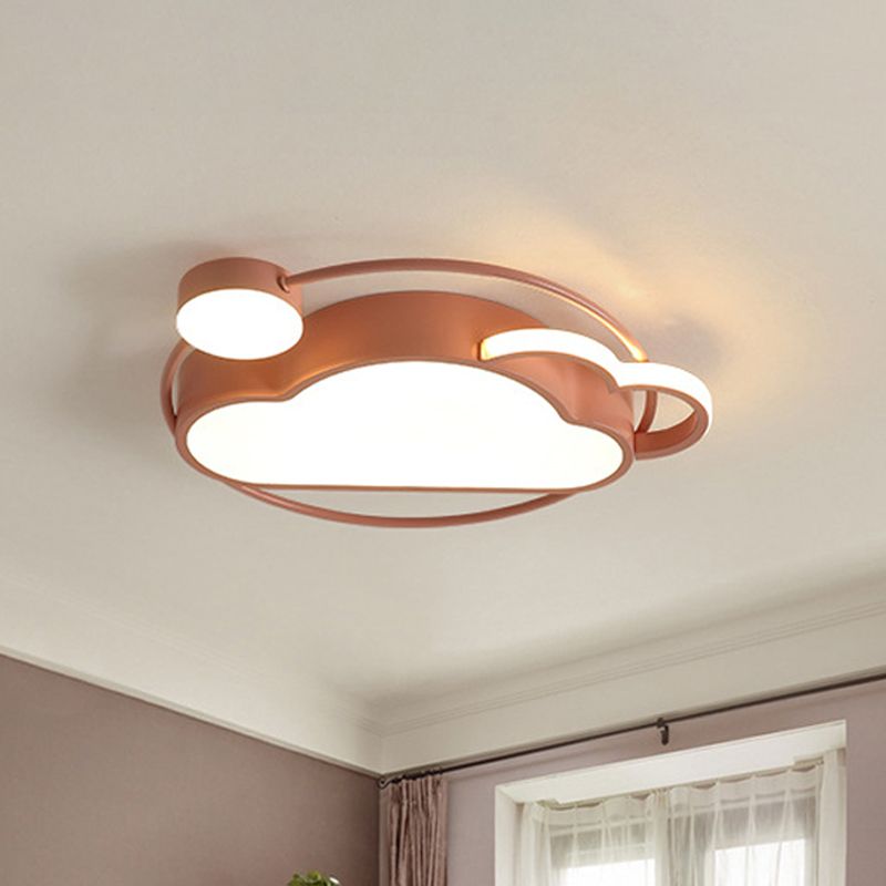 Fer Soleil et Nuage Plafonnier Éclairage Dessin Animé LED Plafonnier en Rose/Bleu pour Chambre D'enfant