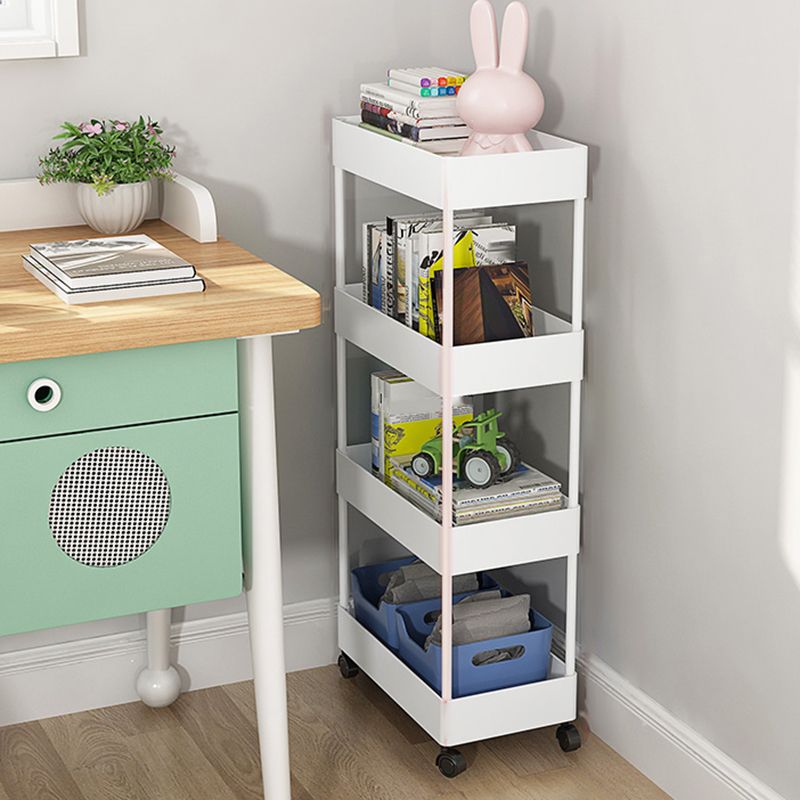Modern Plastic Bookcase, White, Bookshelf for Any Room, 16" L