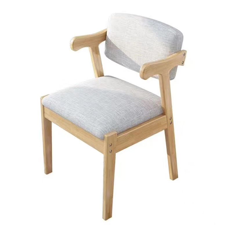 Scandinavian Home Arm Chair Open Back Wood Upholstered Dining Room Chair