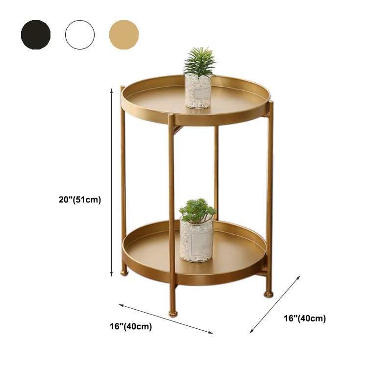 Medieval Modern Style Round Square Metal Table 4 Legs Base Side Table