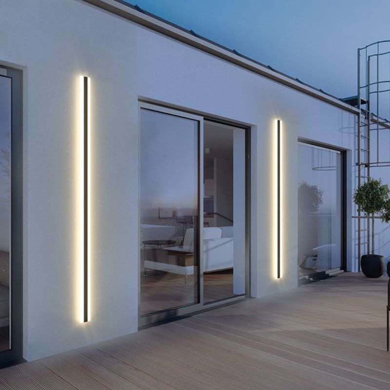Lineare Form Metallwandbeleuchtung moderner Stil Einmals Wandhalterung in Schwarz