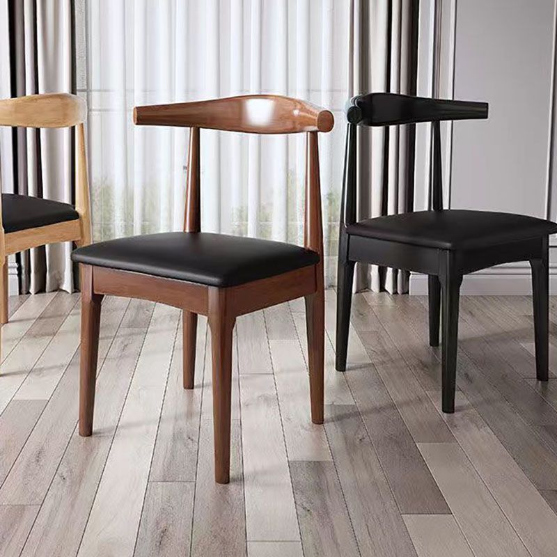Open Back Side Chair Wood Industrial Dining Room Chair for Kitchen
