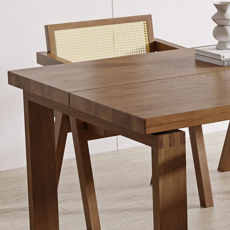 Dinner Room Dining Table Solid Wood Sled Base Rectangle Dining Table