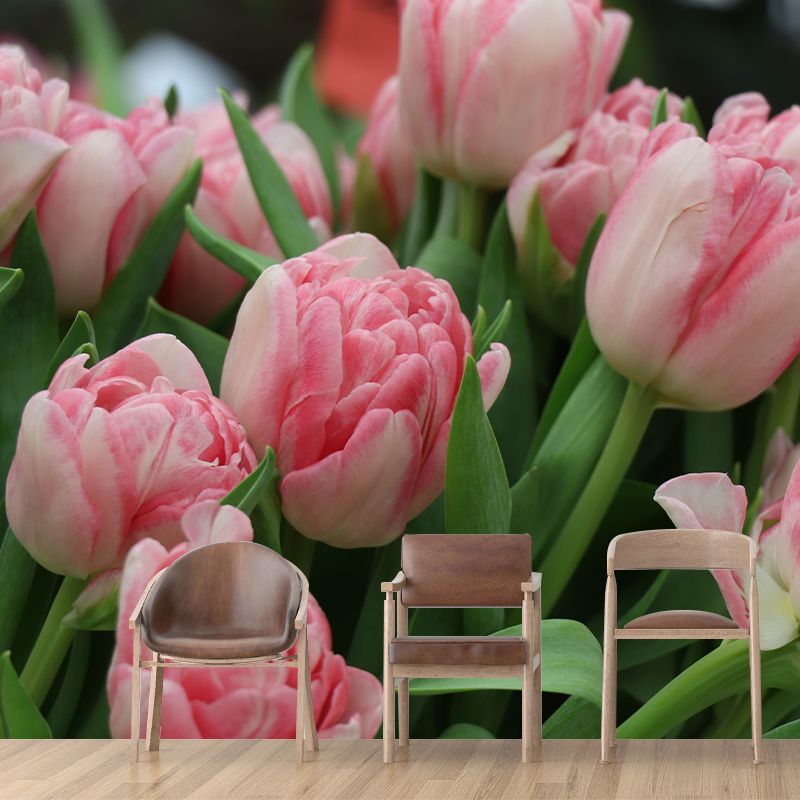 Blossom Tulip Mural Decal Stain Resistant Modern Girls Bedroom Wall Covering