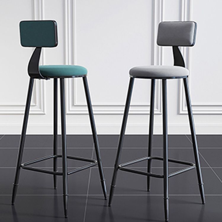 Scandinavian Matte Finish Velvet Counter Stool Footrest Home Barstool