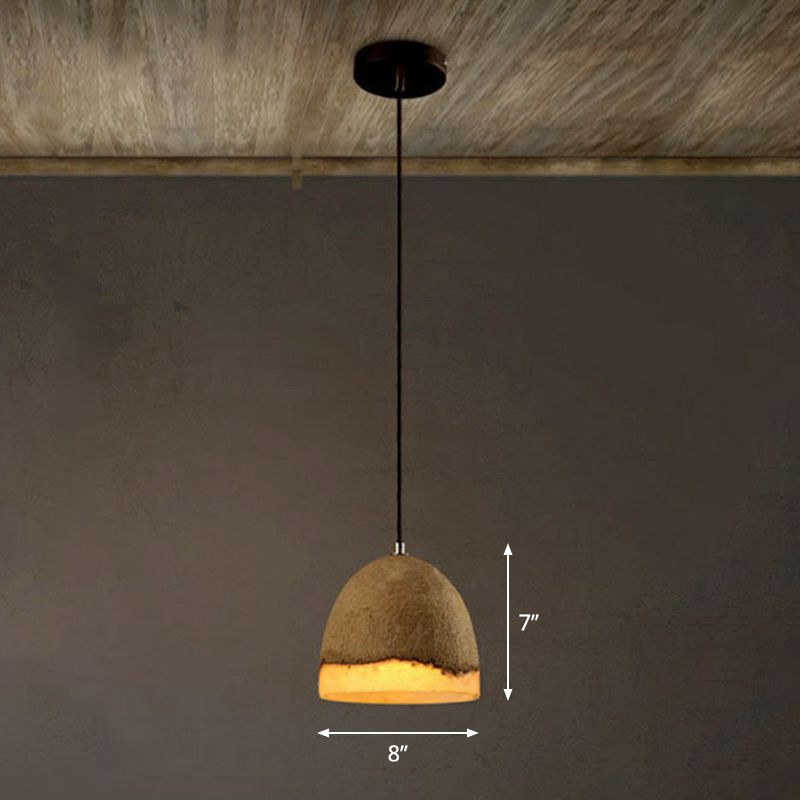 Bell Shaped Ceiling Pendant Nordic Cement 1 Bulb Dining Room Pendulum Light in Grey