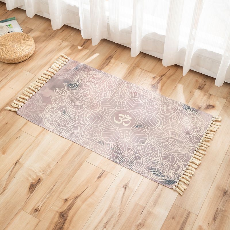 Levendige planten gebreide vloerkleed multi -gekleurde modern tapijt synthetisch huisdiervriendelijk tapijt voor logeerkamer