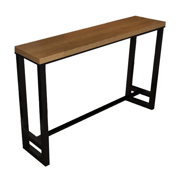 Industrial Bar Dining Table Rectangle Bar Solid Wood Table in Brown