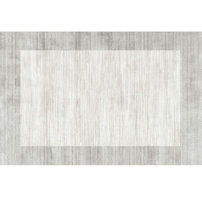 Gray Tone Modern Area Carpet Polyester Lines Printing Indoor Rug Easy Care Carpet for Living Room