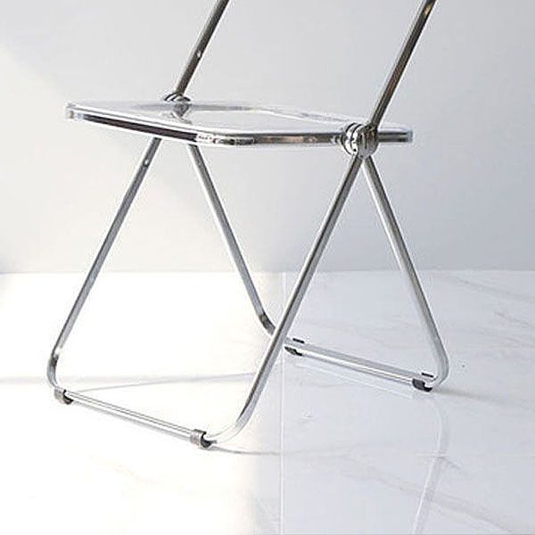 Industrial Style Plastic Dining Armless Chair Open Back Dining Side Chair