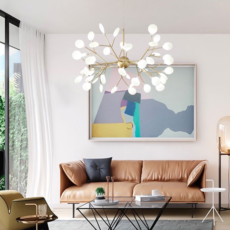 Unique Shape Hanging Chandelier Modern Style Metal Multi Light Hanging Lamp for Bedroom