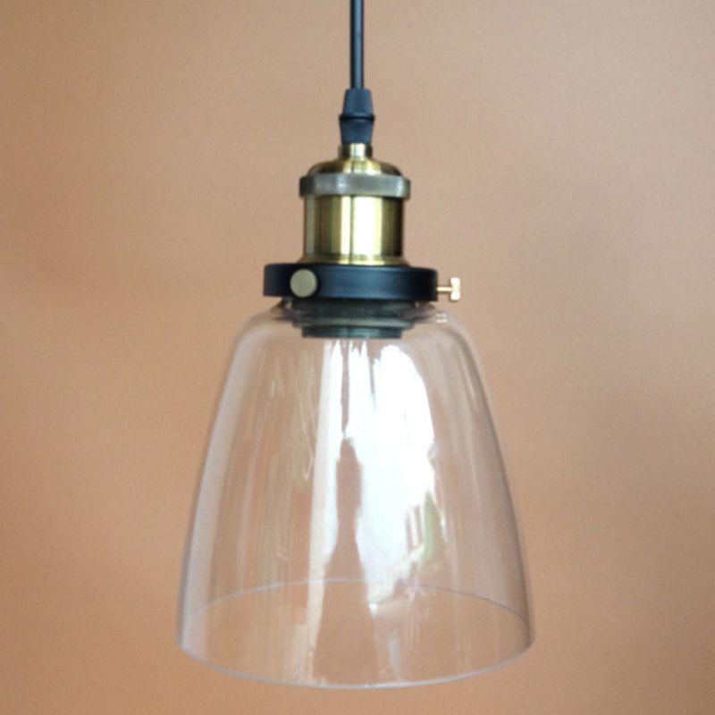 1-Head Glass Pendulum Light Nautical Geometric Shaped Dining Room Suspension Pendant Light