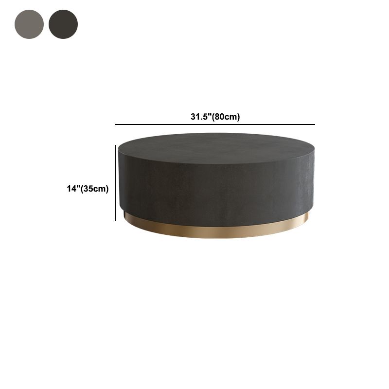 Mid-Century Modern Coffee Table Round Drum Coffee Table in Grey