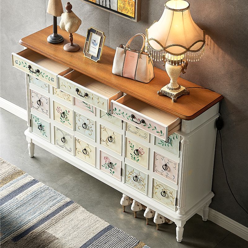 Industrial Painted Accent Cabinet Two/Three Drawers Wood Chest