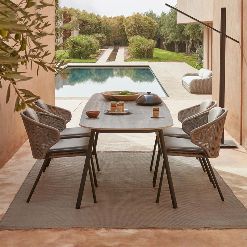 Modern Patio Dining Table Set 1/3/5/7/9 Pcs Outdoor Water Resistant Table and Chairs