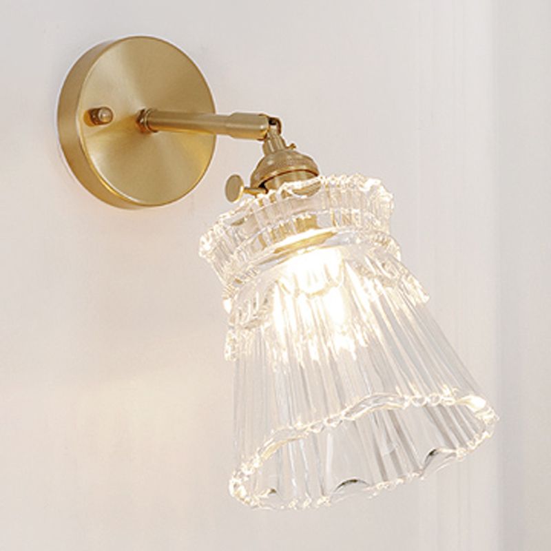 Glass Flared Wall Sconce Lights Industrial Style 1 Light Wall Mounted Lamps