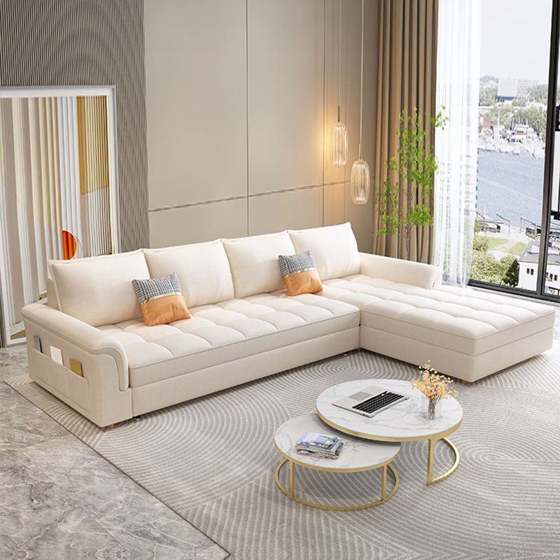 Modern Styled Metal Frame Sleeper Sofa Upholstered Square Arms Sofa Bed