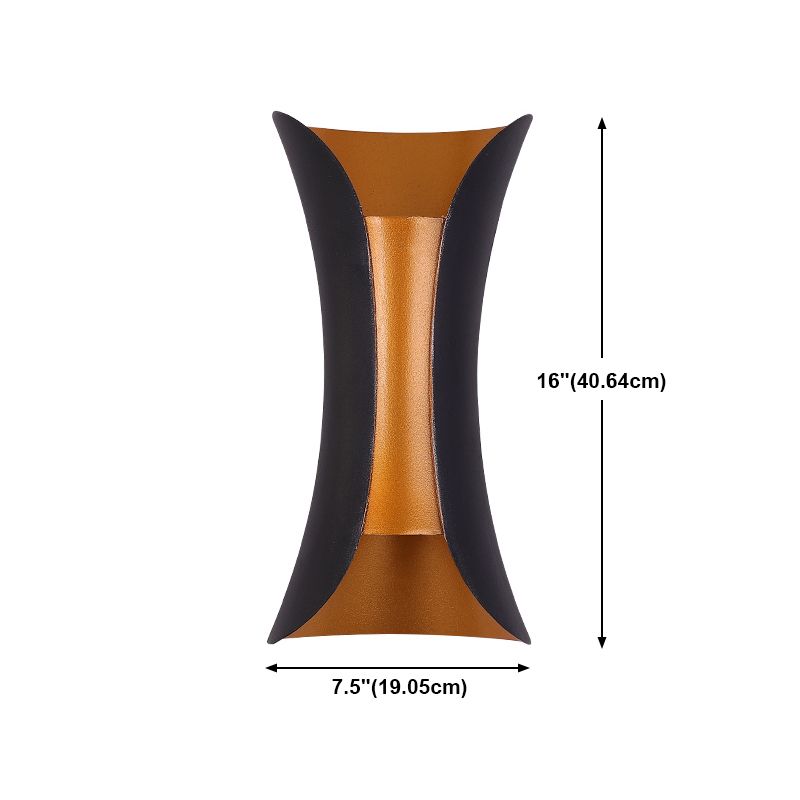 Geometrische Form Metall Wandleuchte moderne Stil 2 Lichter Wandhalterung Licht in Schwarz