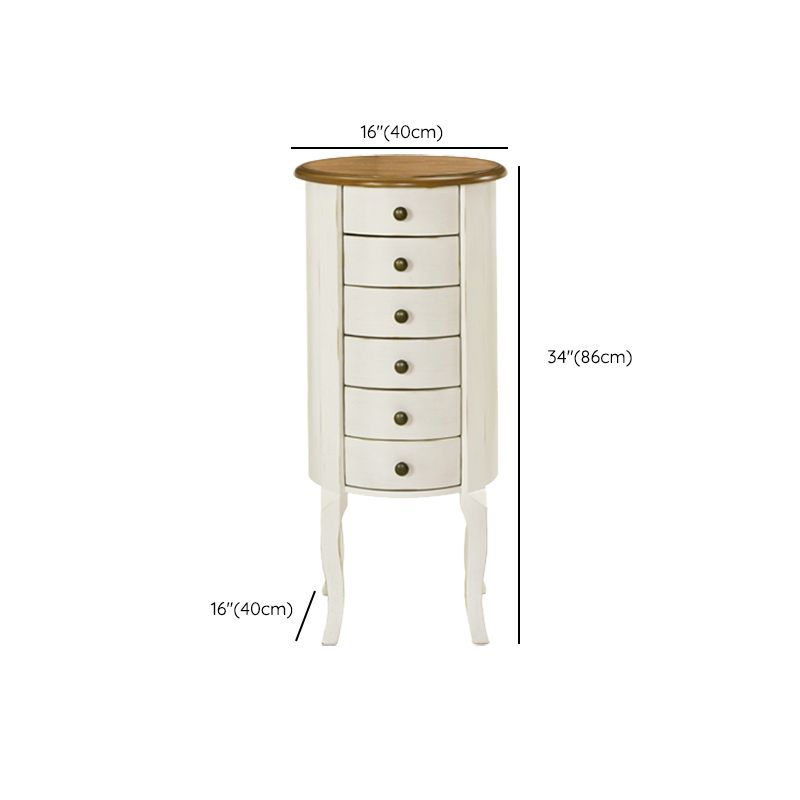 Scandinavian Vertical White Storage Chest with Drawers for Home