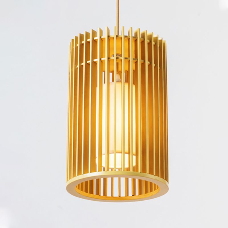 Modern Creative Creative Creative Light Legno Cilindrico lampada sospesa per gli spazi interni