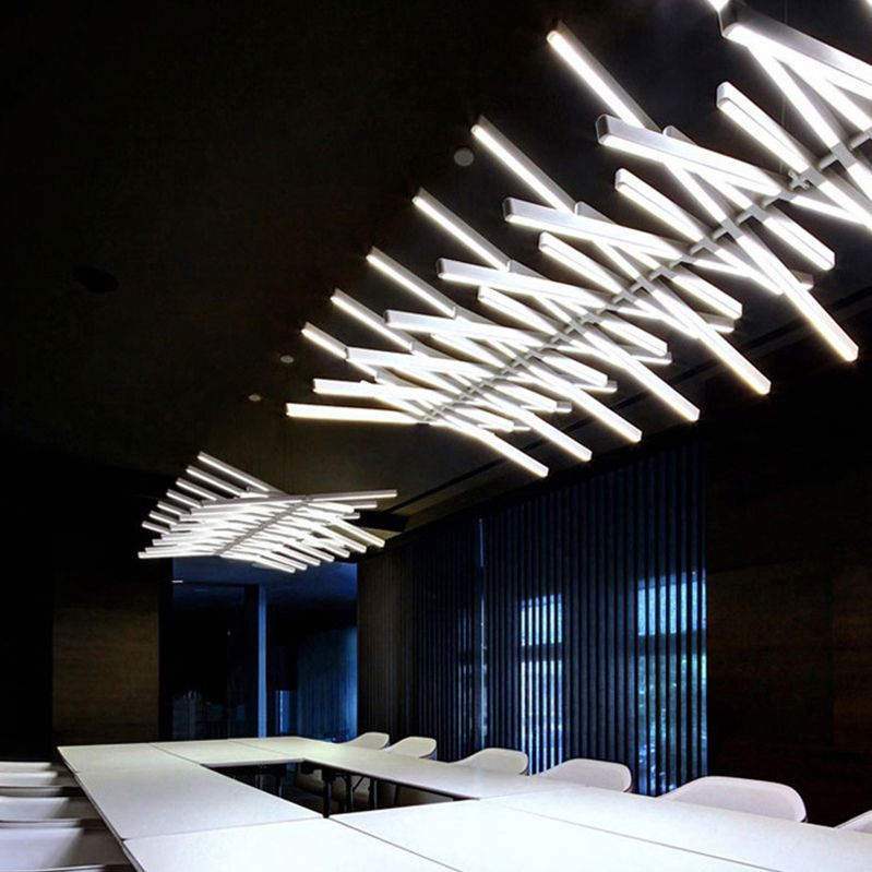 Modern LED Island Light Multi Lights Island Hanging Light with Acrylic Shade