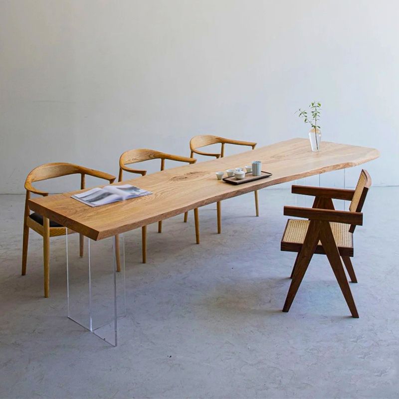 Mesa de comedor informal rectángulo Mesa de madera de madera fija de madera sólida de pino