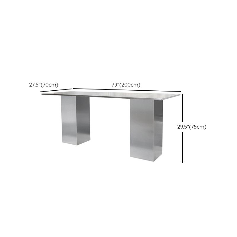 Stainless Steel Dining Table Rectangle Modern Dinner Table for Dining Room
