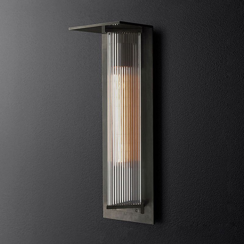 Contemporary Wall Sconce Black Outdoor Wall Light Fixture with Metal