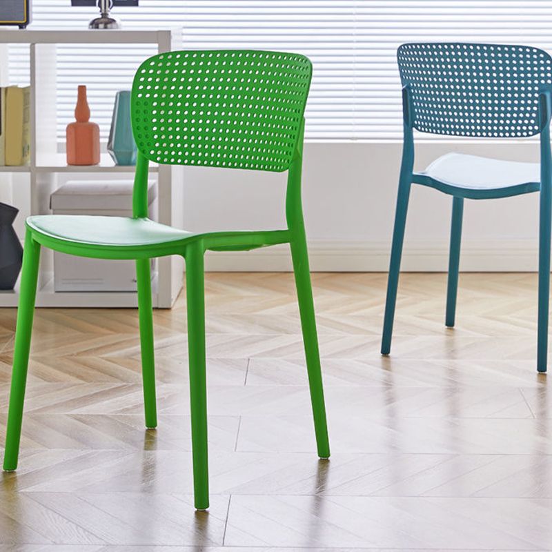 Open Back Dining Side Chair Modern Indoor-Outdoor Plastic Chair