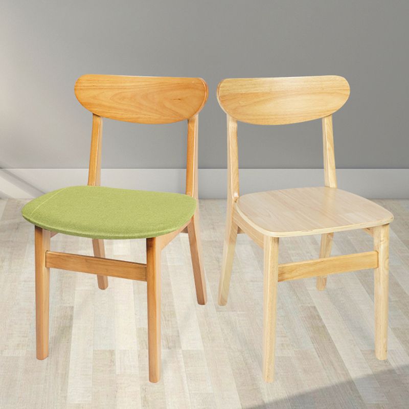 Silla de comedor de madera contemporánea, sin brazos, con respaldo abierto, para uso doméstico (juego de 2)