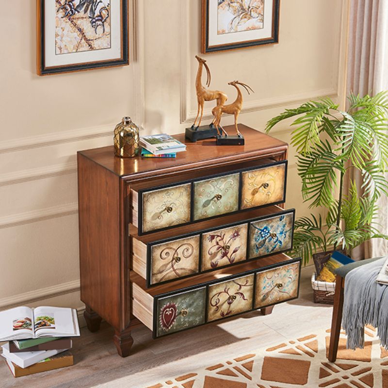Mid-century Modern 16.14"Wide Accent Chest, Wooden Rectangle Side Cabinet