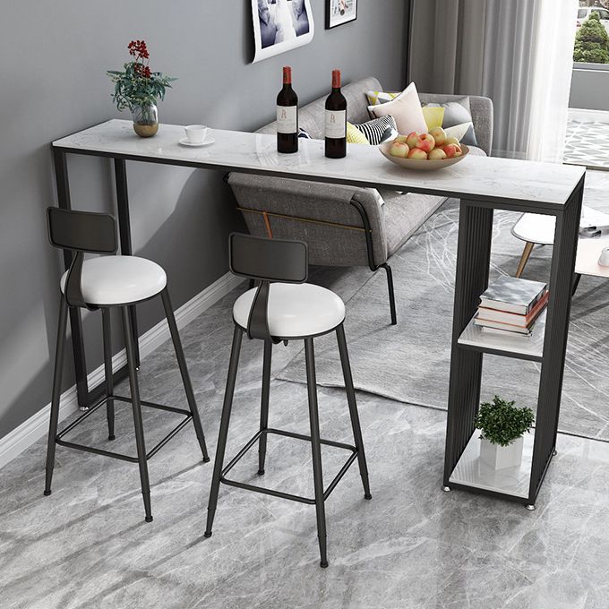 Contemporary Bar Table Bar Height Rectangle Pub Table for Breakroom