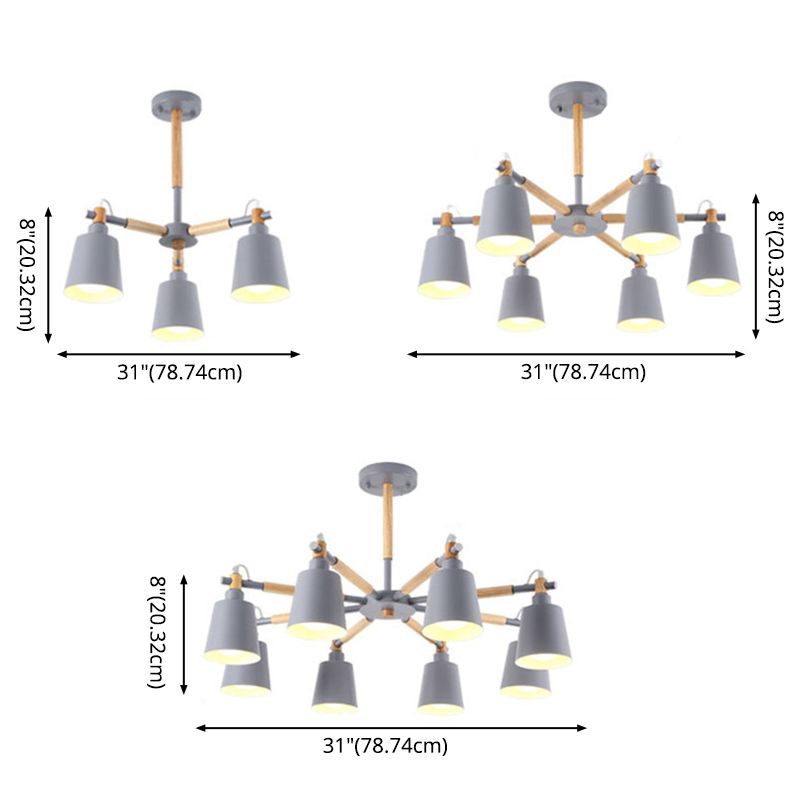 Wrought Iron Sputnik Pendant Light in Modern Simplicity Macaron Ceiling Light for Living Room